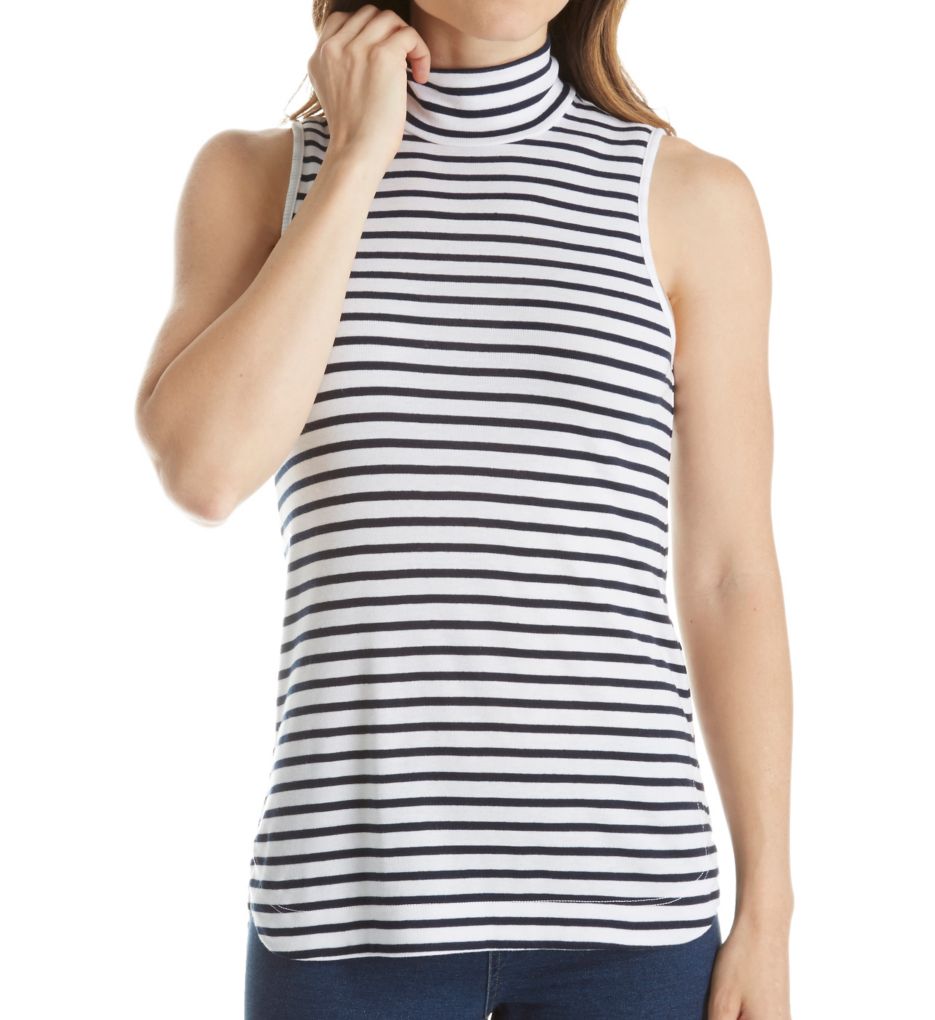 1X1 Stripe Turtleneck Sleeveless Tee-fs