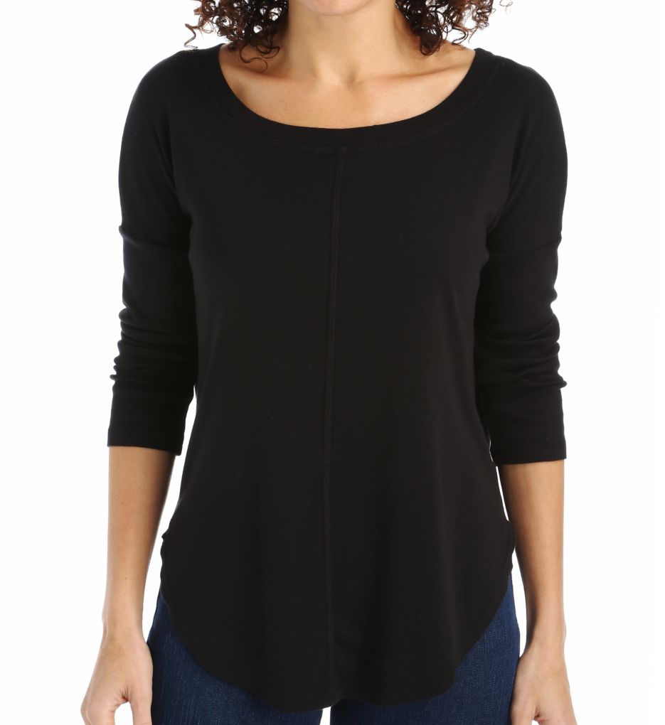 1x1 Seamed Front 3/4 Sleeve Tee-fs