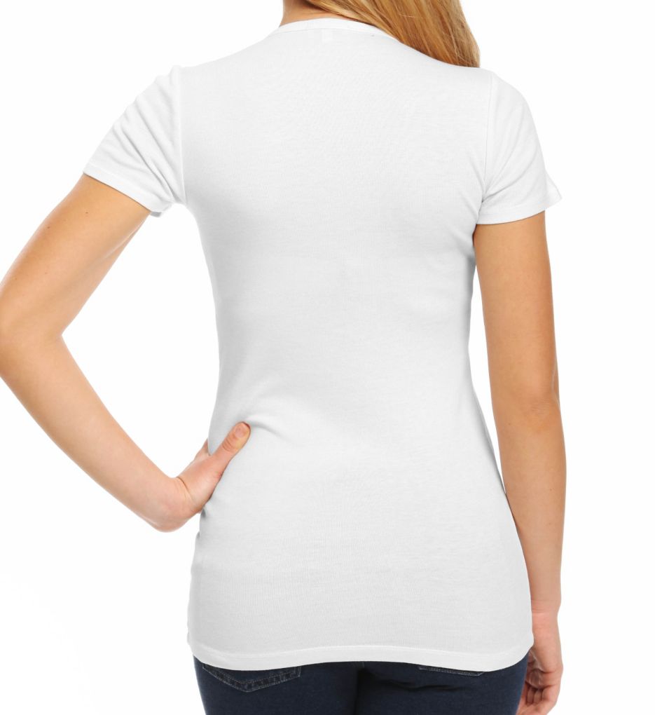 Jersey 1x1 Ribbed Short Sleeve Scoop Neck Tee