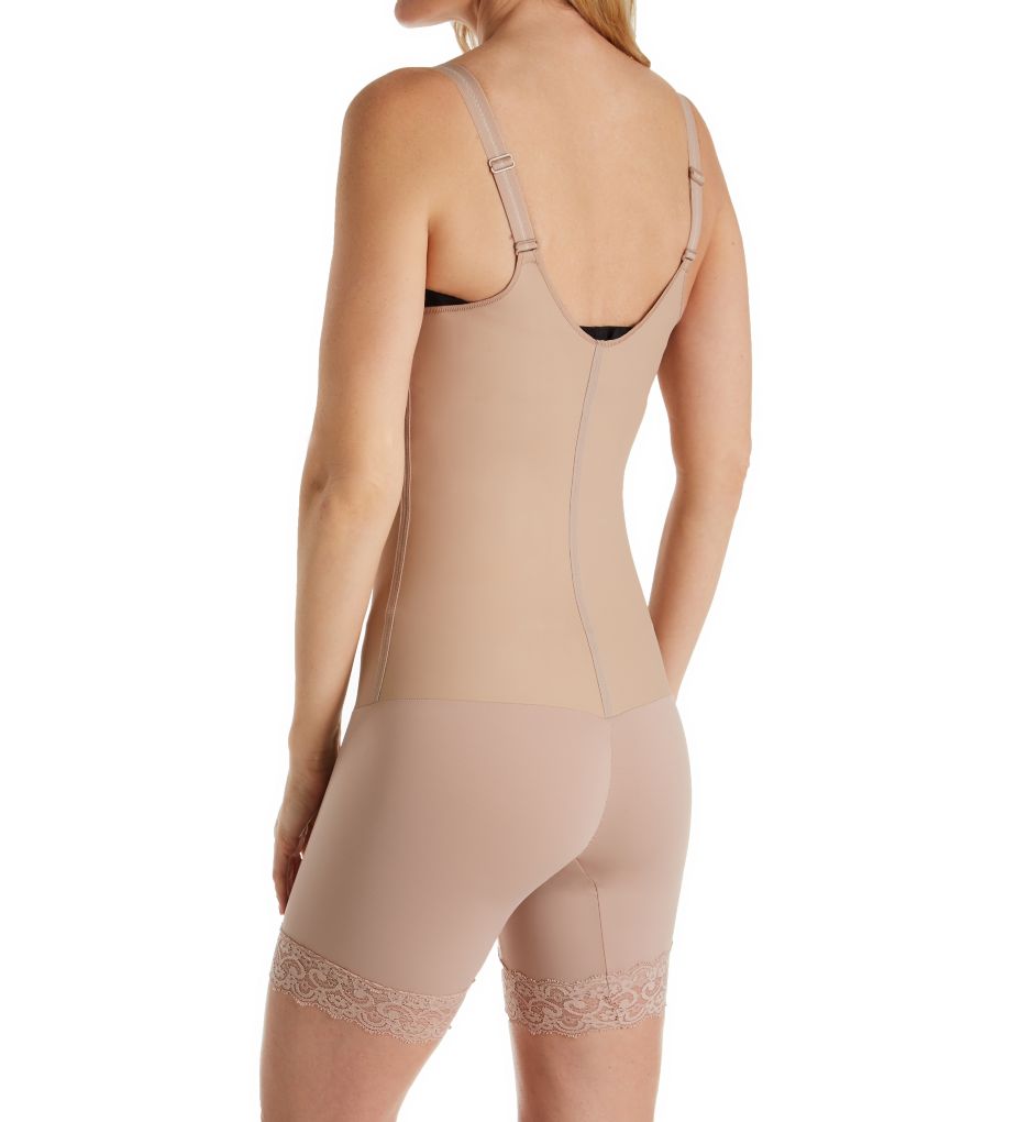 Sensual Secret Open Bust Thigh Shaping Bodysuit Beige L by Squeem
