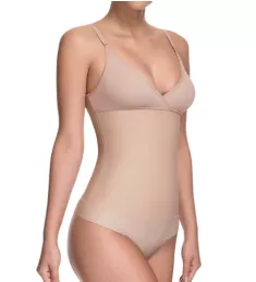 Celebrity Style Soft Cup Shaping Bodysuit Beige 1X