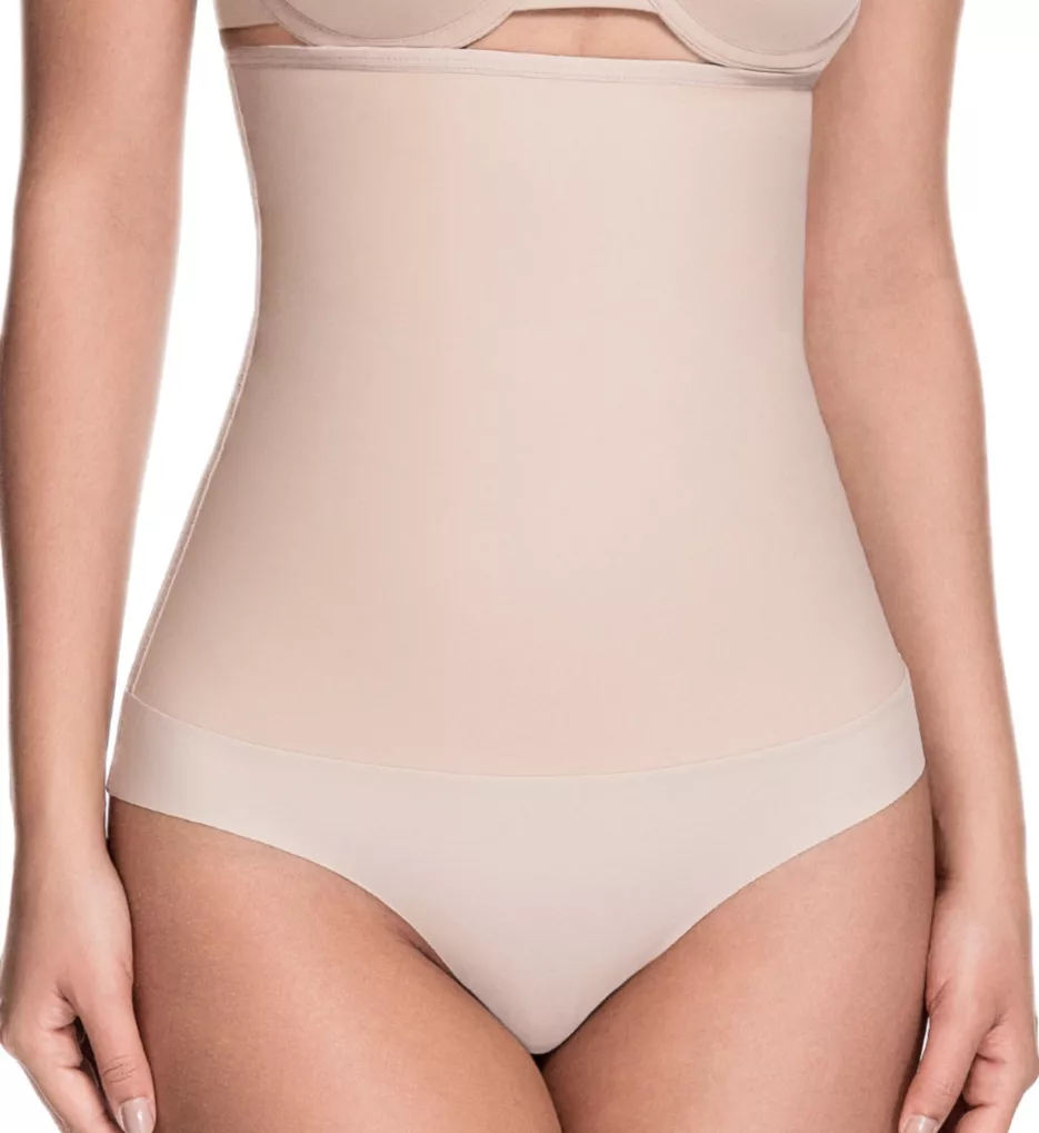 Celebrity Style High Waist Shaping Thong Beige 2X