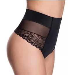 Brazilian Flair Mid Waist Shaping Thong Endless Black L