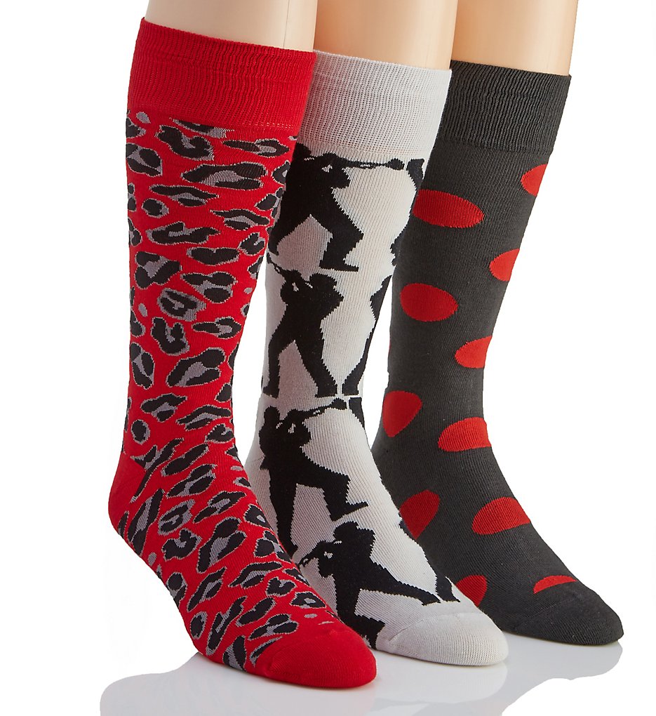Stacy Adams S740HR-B Wild Time Combed Cotton Socks - 3 Pack (Assort)