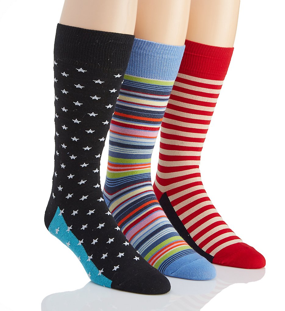 Stacy Adams S740HR-J Stars & Stripes Mis-Matched Socks - 3 Pack (Mis-Matched Assort)