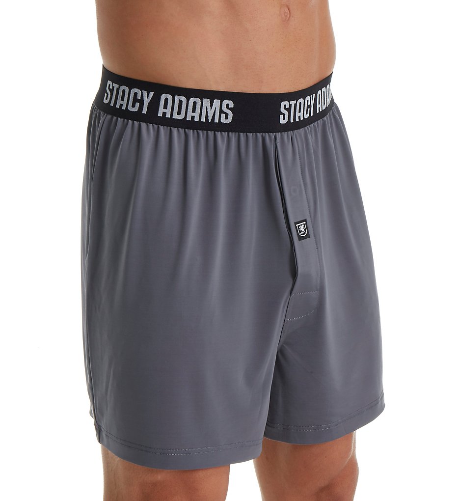 Stacy Adams SA1000 Moisture Wicking ComfortBlend Boxer Short (Gray)
