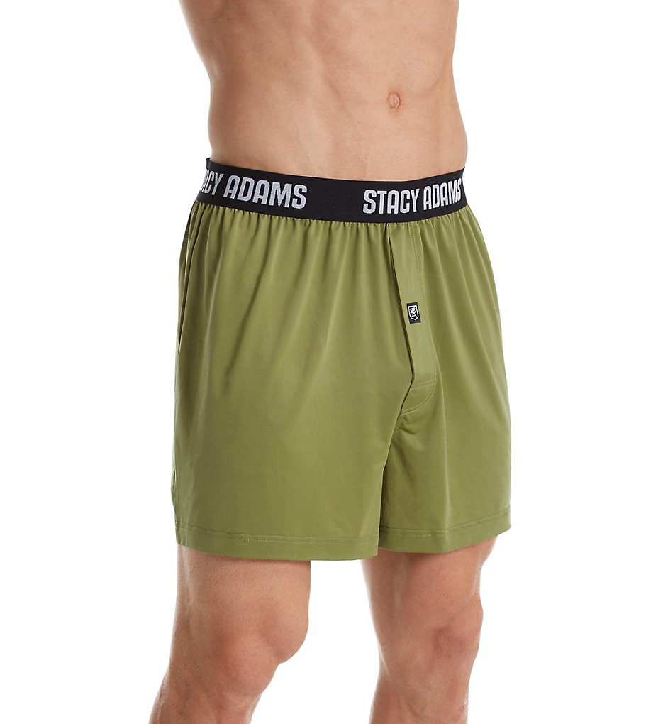 Stacy Adams SA1000 Moisture Wicking ComfortBlend Boxer Short (Green)