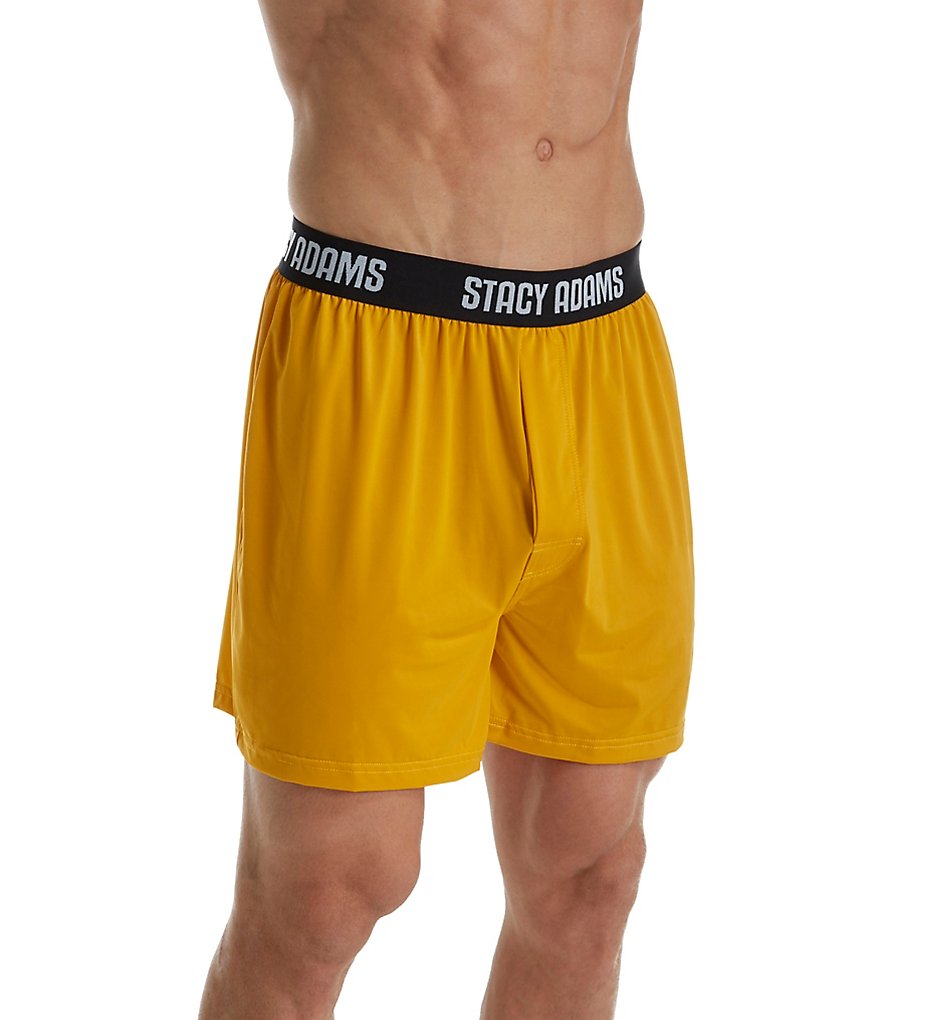 Stacy Adams SA1000 Moisture Wicking ComfortBlend Boxer Short (Mustard)