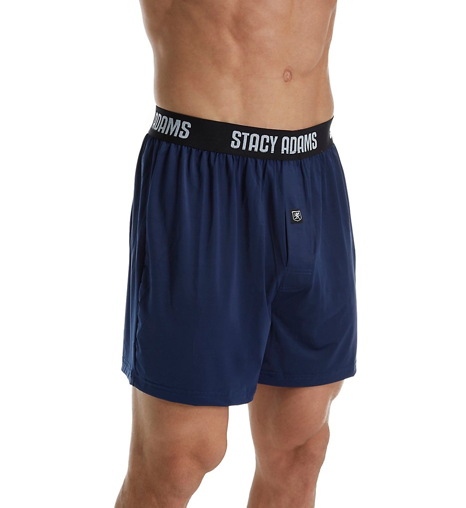 Stacy Adams SA1000 Moisture Wicking ComfortBlend Boxer Short (Navy)
