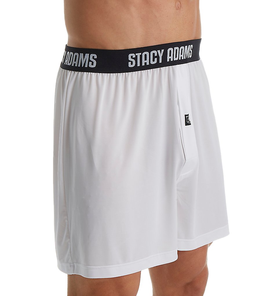 Stacy Adams SA1000 Moisture Wicking ComfortBlend Boxer Short (White)