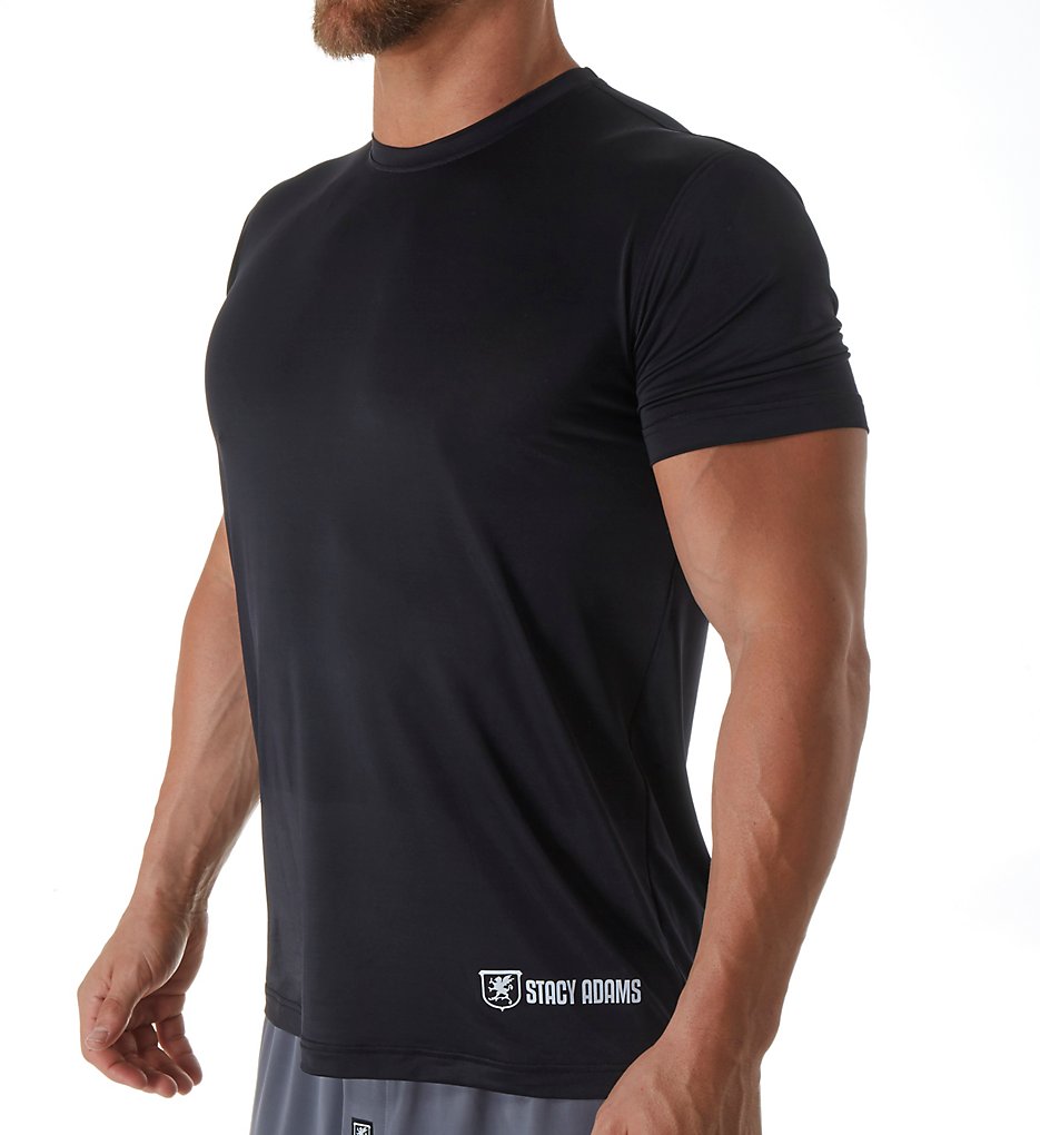 Stacy Adams SA1500 Lightweight ComfortBlend Crew Neck T-Shirt (Black)