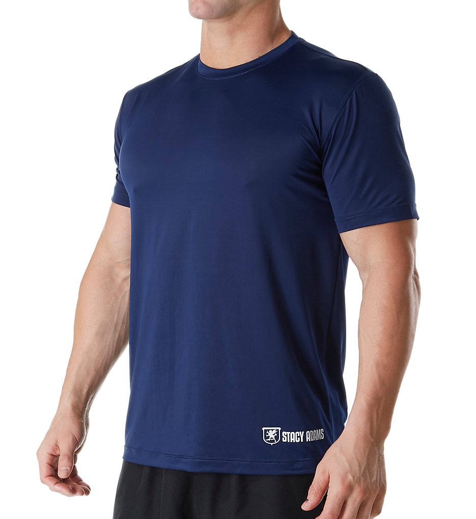 Stacy Adams SA1500 Lightweight ComfortBlend Crew Neck T-Shirt (Navy)