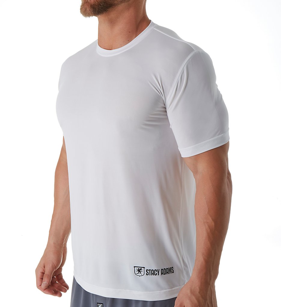 Stacy Adams SA1500 Lightweight ComfortBlend Crew Neck T-Shirt (White)
