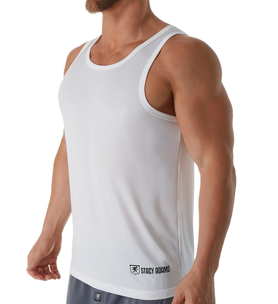 Stacy Adams SA1600 Lightweight ComfortBlend Tank Top (White)
