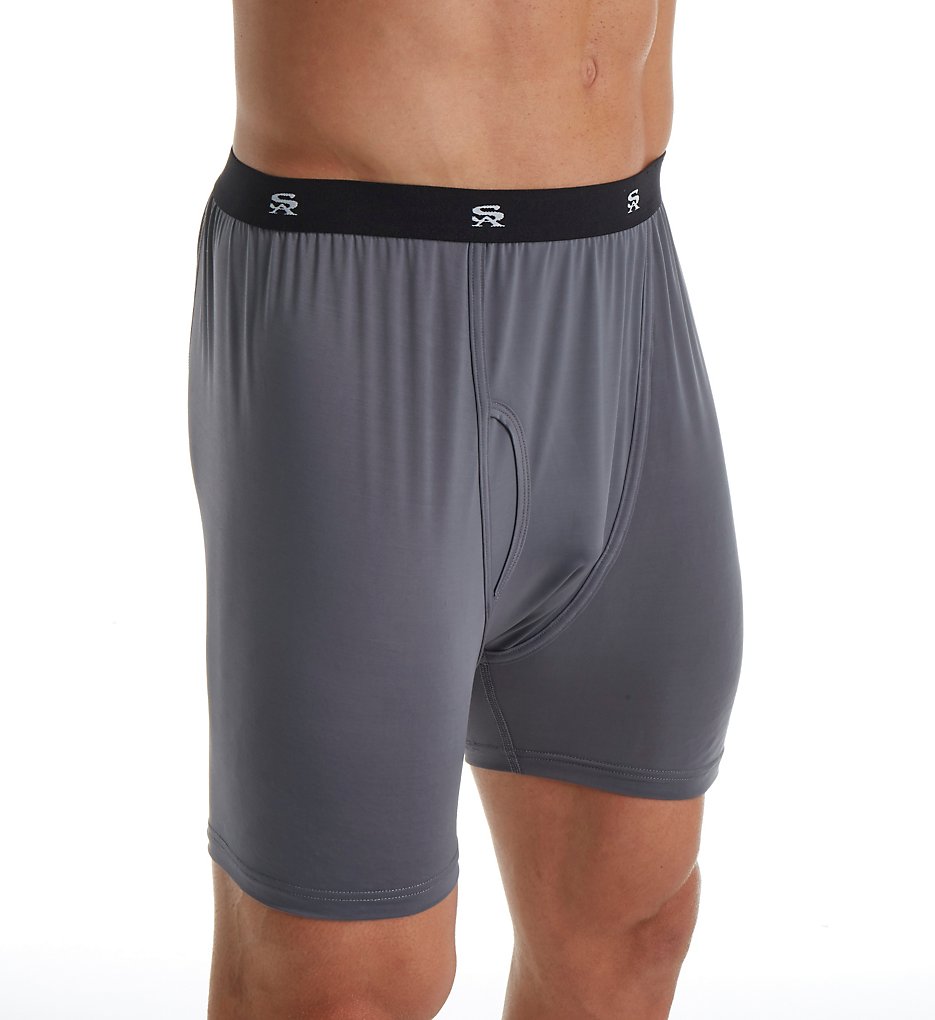 Stacy Adams SA1800 Moisture Wicking ComfortBlend Boxer Briefs (Gray)
