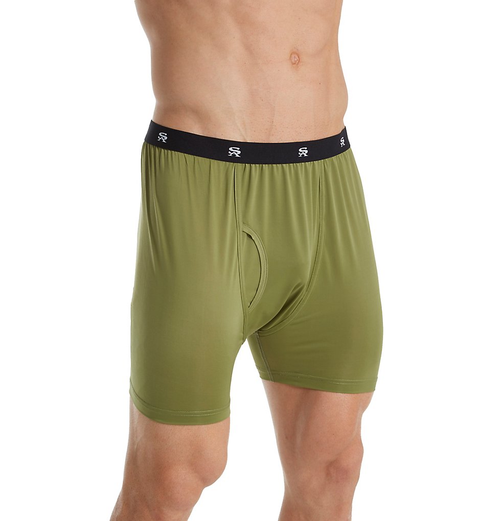 Stacy Adams SA1800 Moisture Wicking ComfortBlend Boxer Briefs (Green)