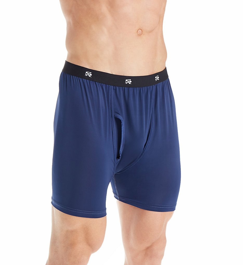 Stacy Adams SA1800 Moisture Wicking ComfortBlend Boxer Briefs (Navy)