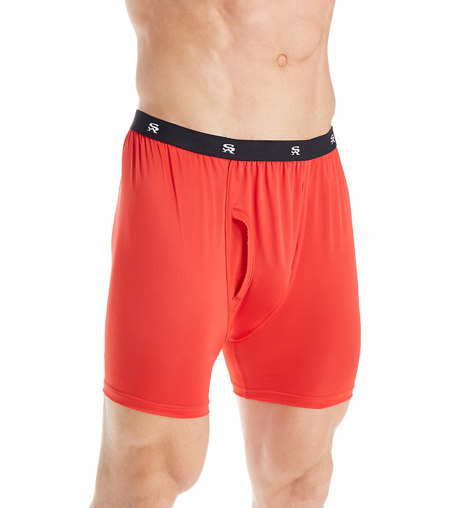 Stacy Adams SA1800 Moisture Wicking ComfortBlend Boxer Briefs (Red)