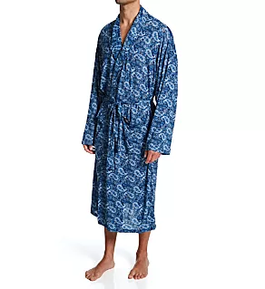 Moisture Wicking ComfortBlend Fashion Robe Blue Paisley 2X/3X