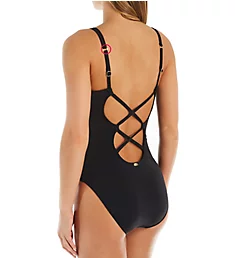 Solid Veronica One Piece Swimsuit Black S
