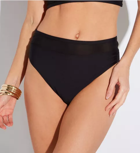 Sunsets Black Annie High Waist Swim Bottom 324BBLK