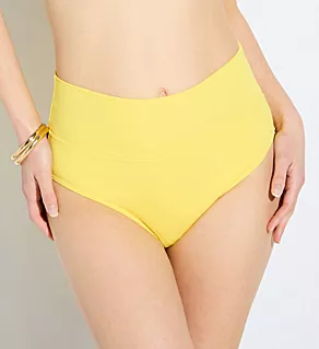 Pineapple Crepe Hannah High Waist Swim Bottom Pinepple Crepe S