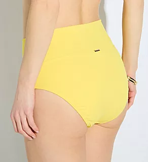 Pineapple Crepe Hannah High Waist Swim Bottom Pinepple Crepe S