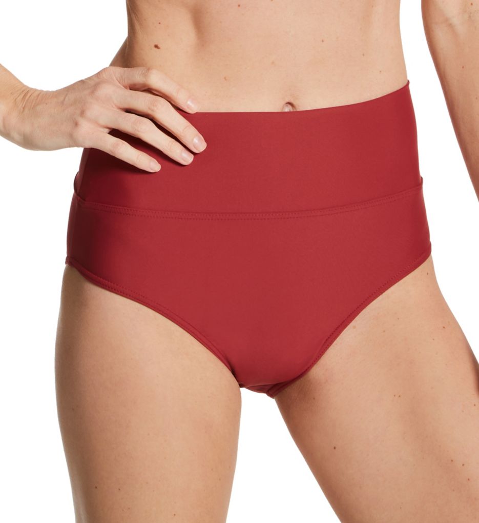 Tuscan Red Hannah High Waist Swim Bottom-gs