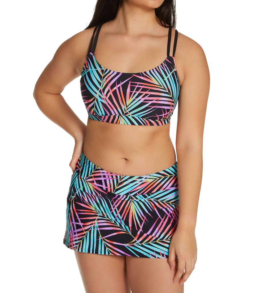 Moonlit Palms Sporty Swim Skirt-cs5