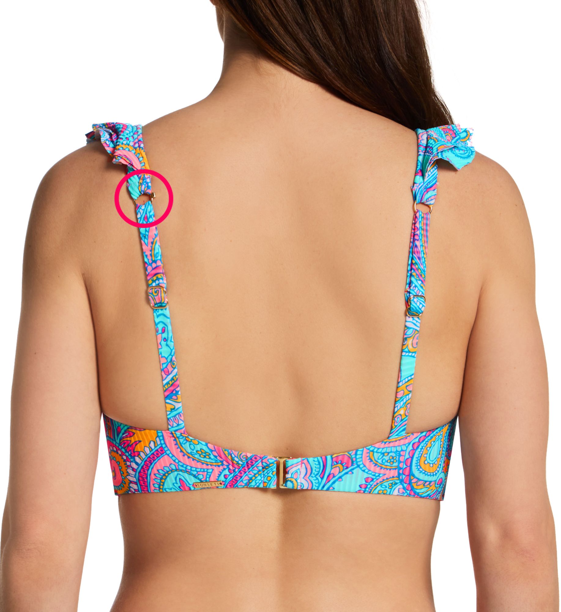 Sunsets Paisley Pop Willa Wireless Swim Top Paisley Pop 34E  - Image 2