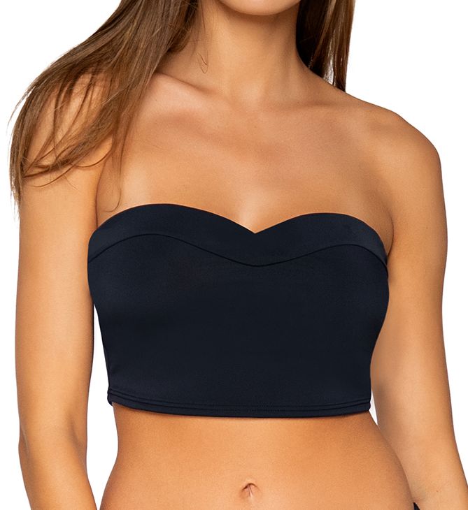 Black Waverly Bandeau Swim Top