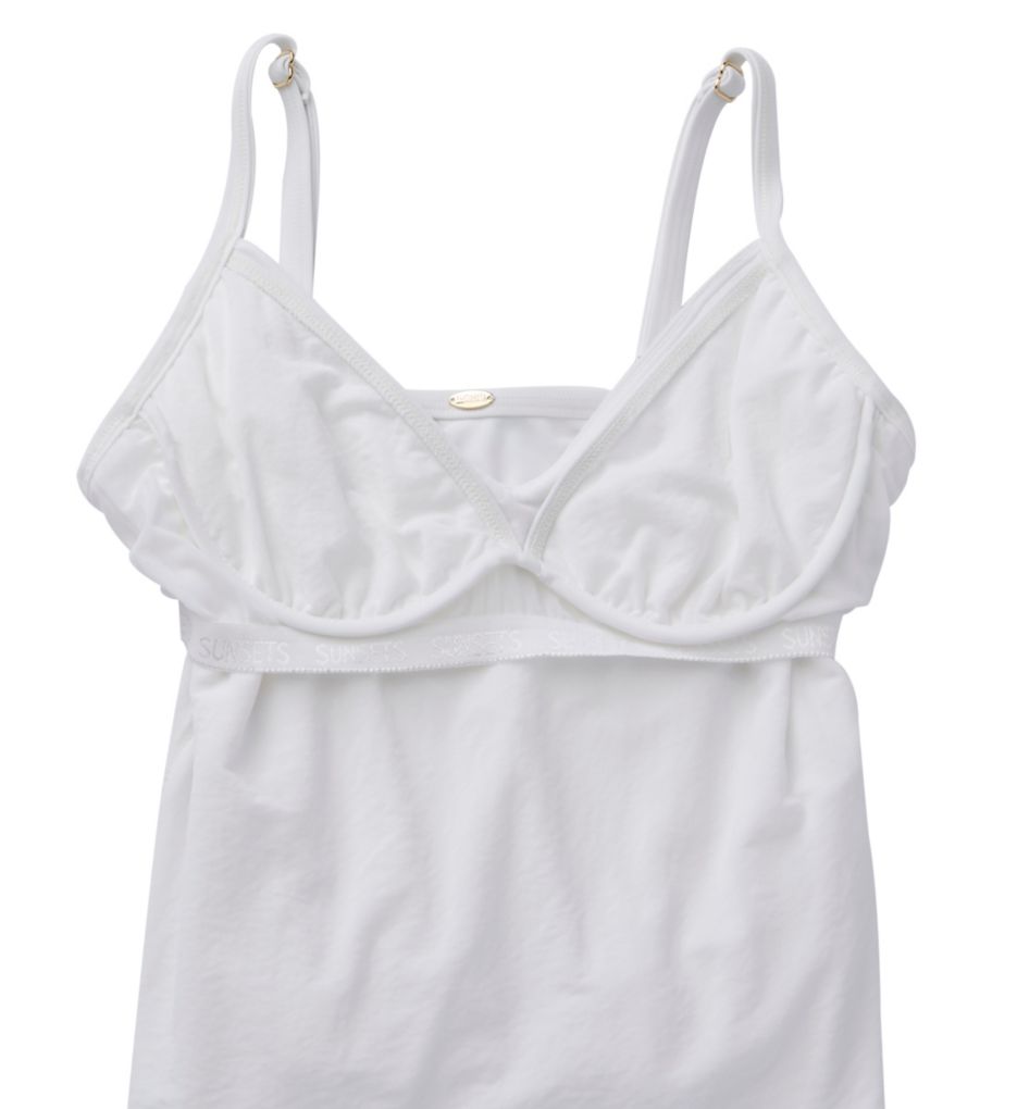 White Lily Ava Tiered Underwire Tankini Swim Top-cs2