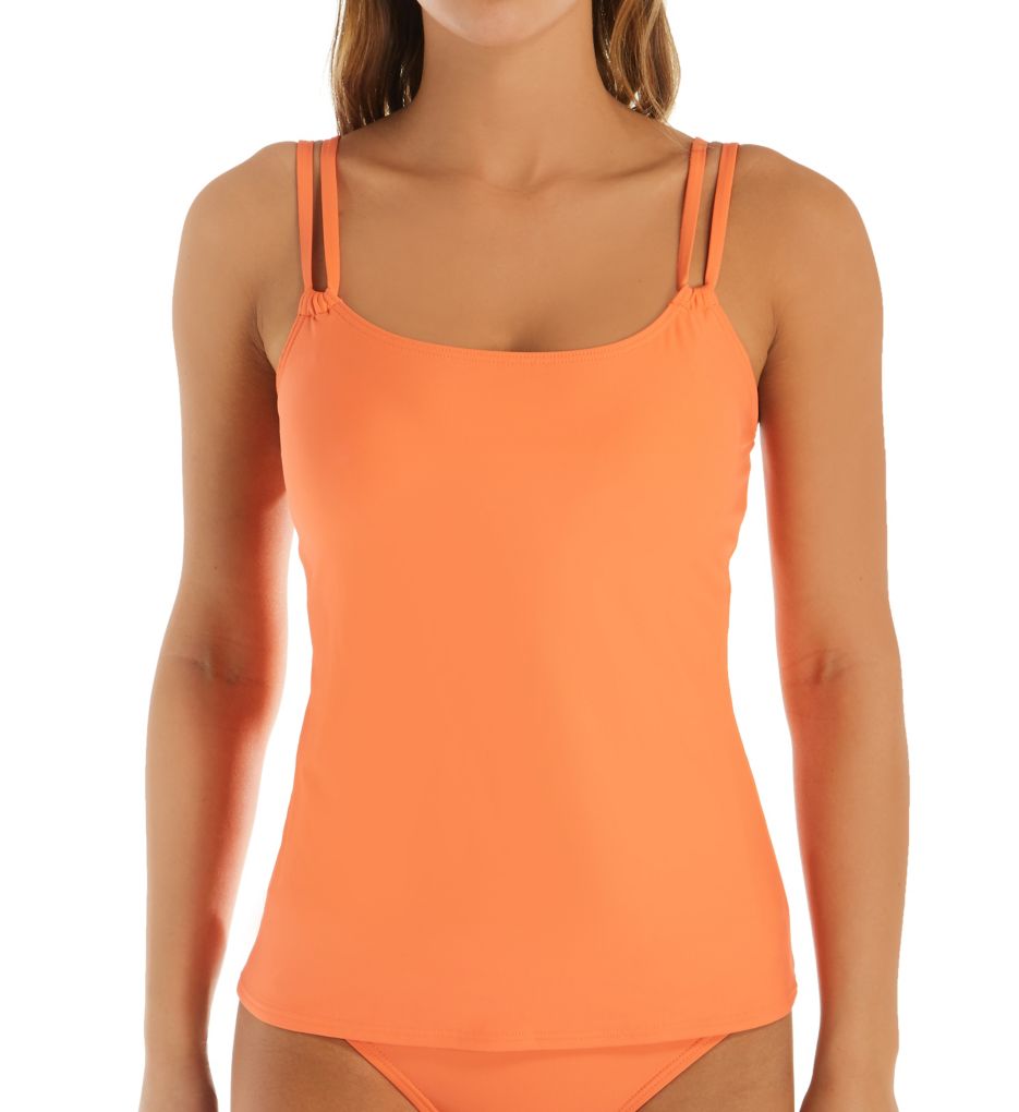 Tropical Coral Taylor Tankini Swim Top-fs