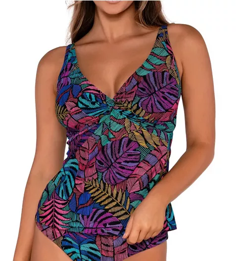 Sunsets Panama Palms Forever Plunge Tankini Swim Top 77PPM