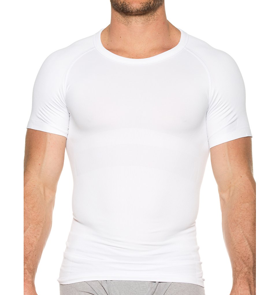 Svelte 7107 Shapewear 360 Stretch Compression Crew Neck Tee (White)