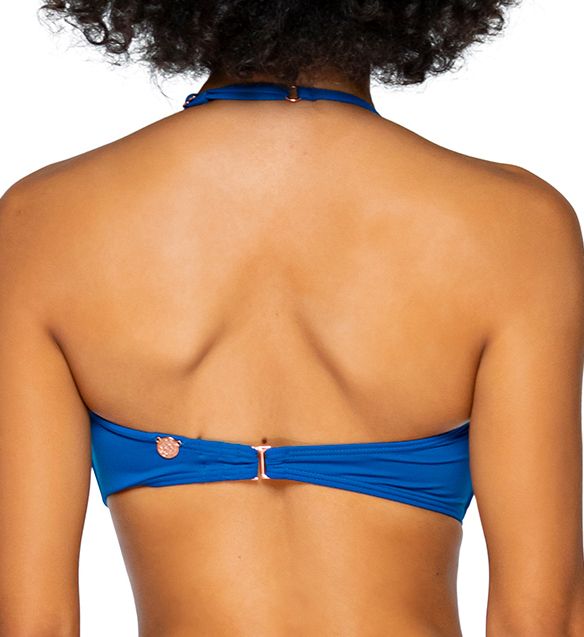 Nile Blue Solid Bridget Bandeau Swim Top