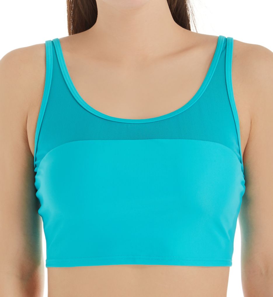 Island Water Solid Capri Cropped Tank Swim Top-fs