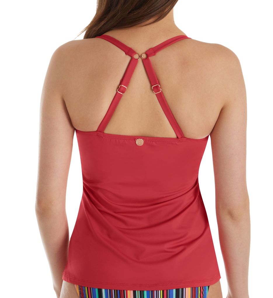 Red Rose Crossroads Underwire Tankini Swim Top-cs1