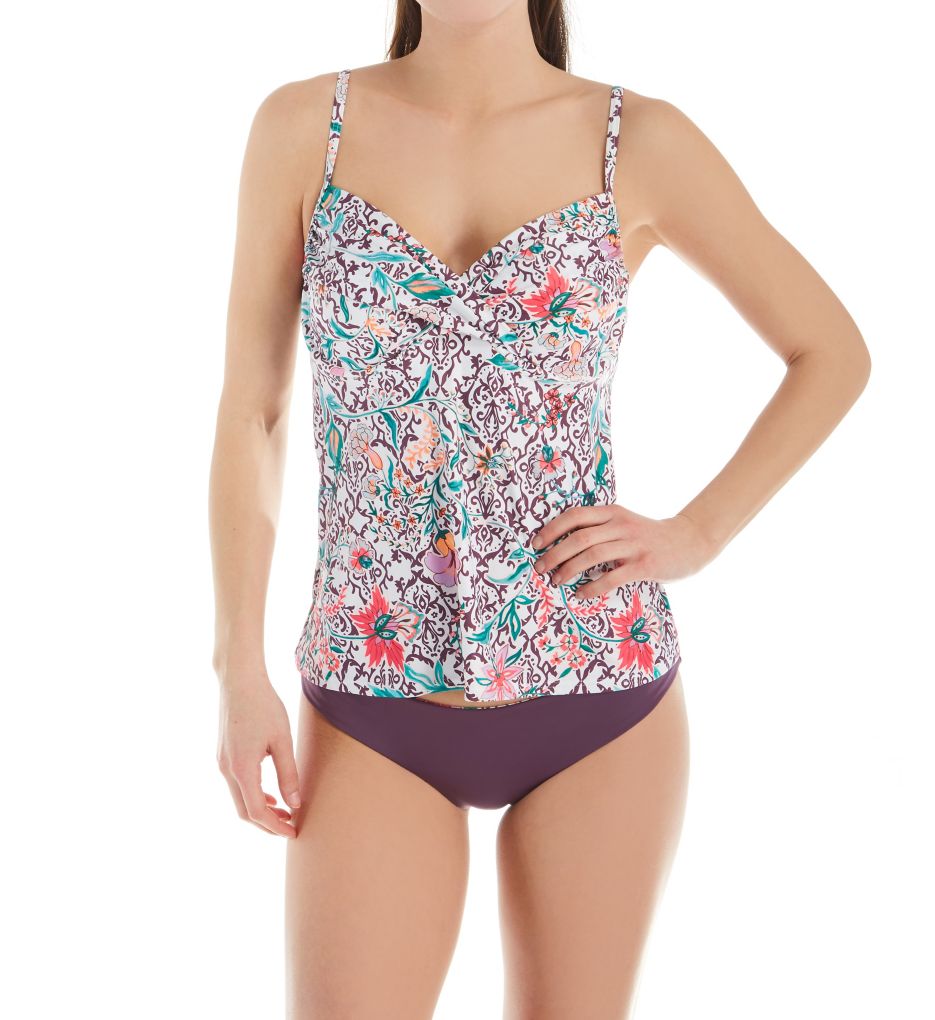 Terrace Blooms Crossroads Tankini Swim Top-cs3