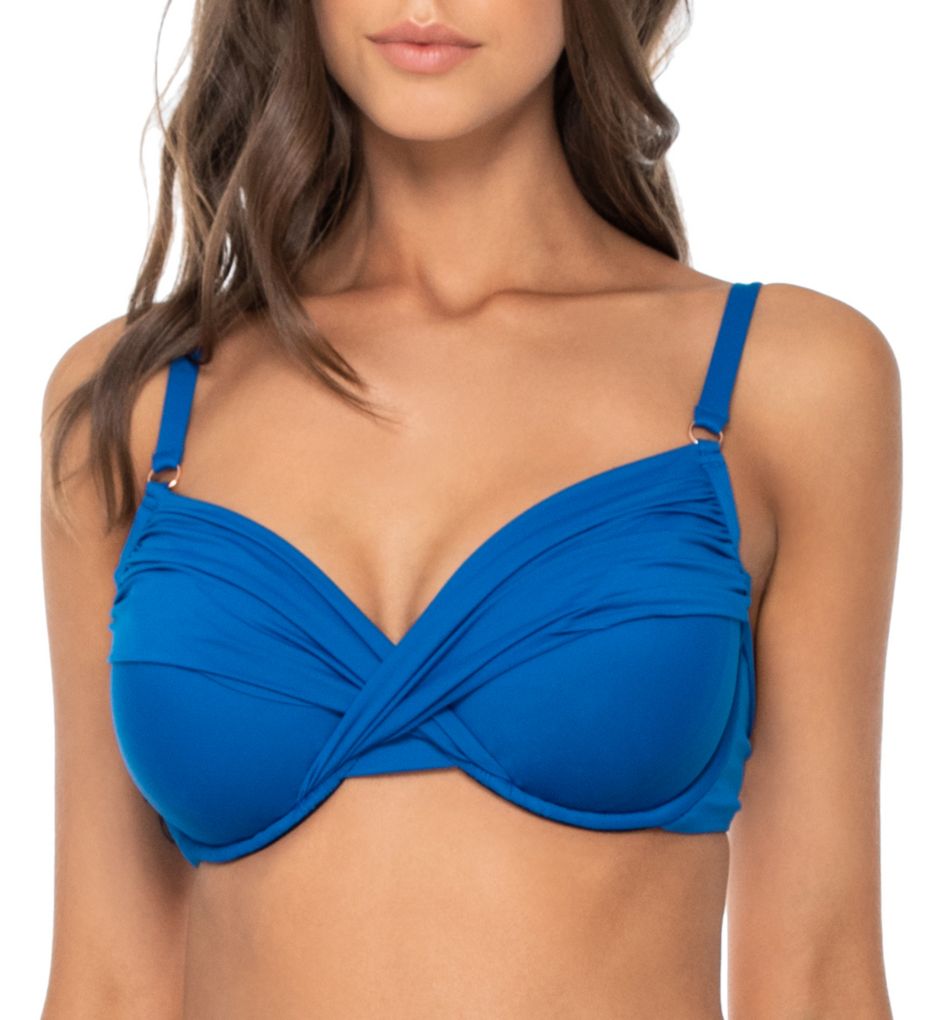 blue underwire bikini