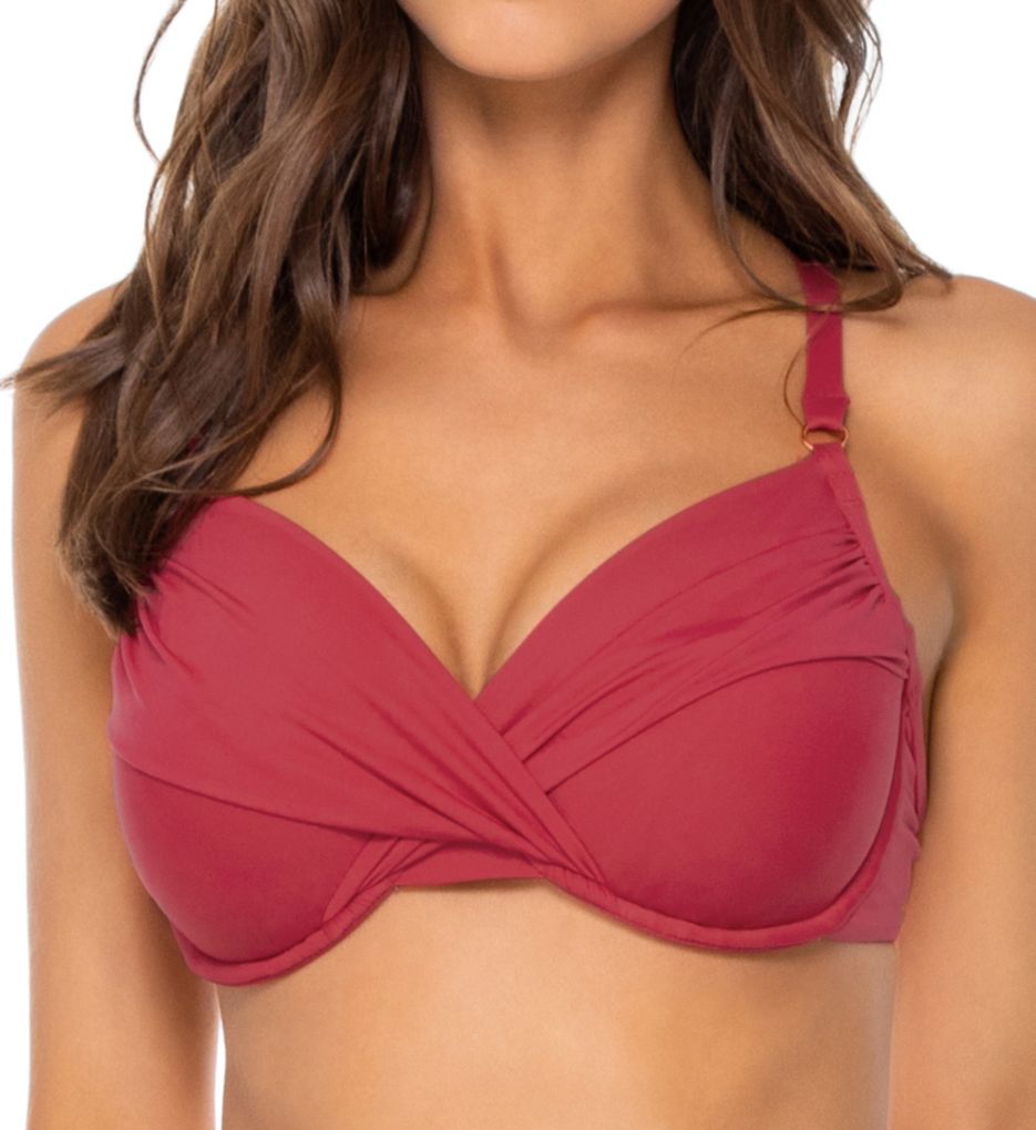 Red Rose Crossroads Underwire Bikini Swim Top