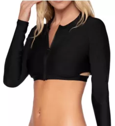 Black Rebel Crop Swim Top