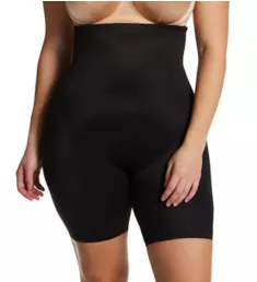 Plus Size Hi-Waist Thigh Slimmer With Back Magic Black XL