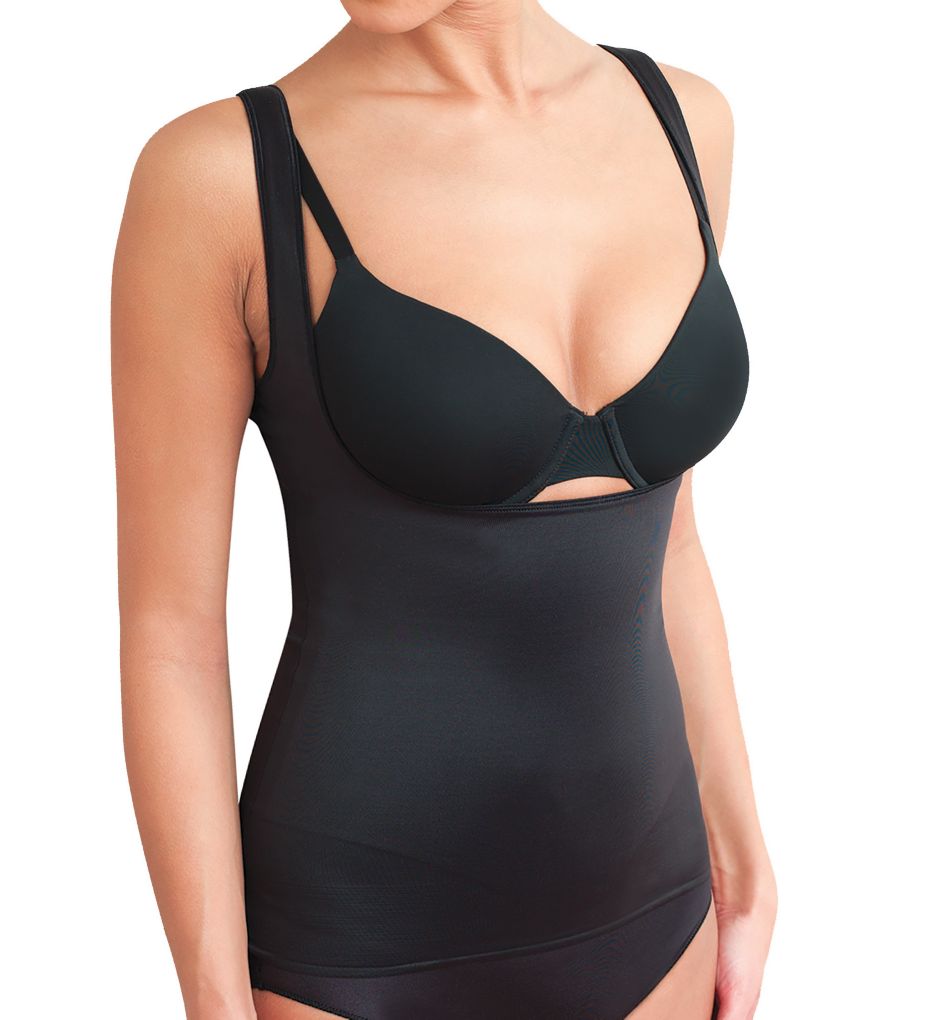 TC Fine Intimates Firm Control Open-Bust Camisole, S, Black