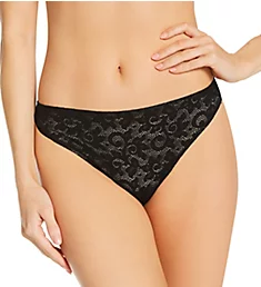 All Over Lace Thong Black S