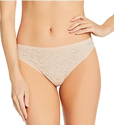 All Over Lace Thong Warm Beige S