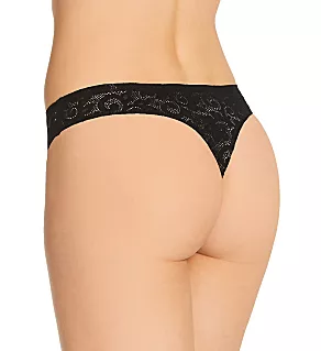 All Over Lace Thong Black S