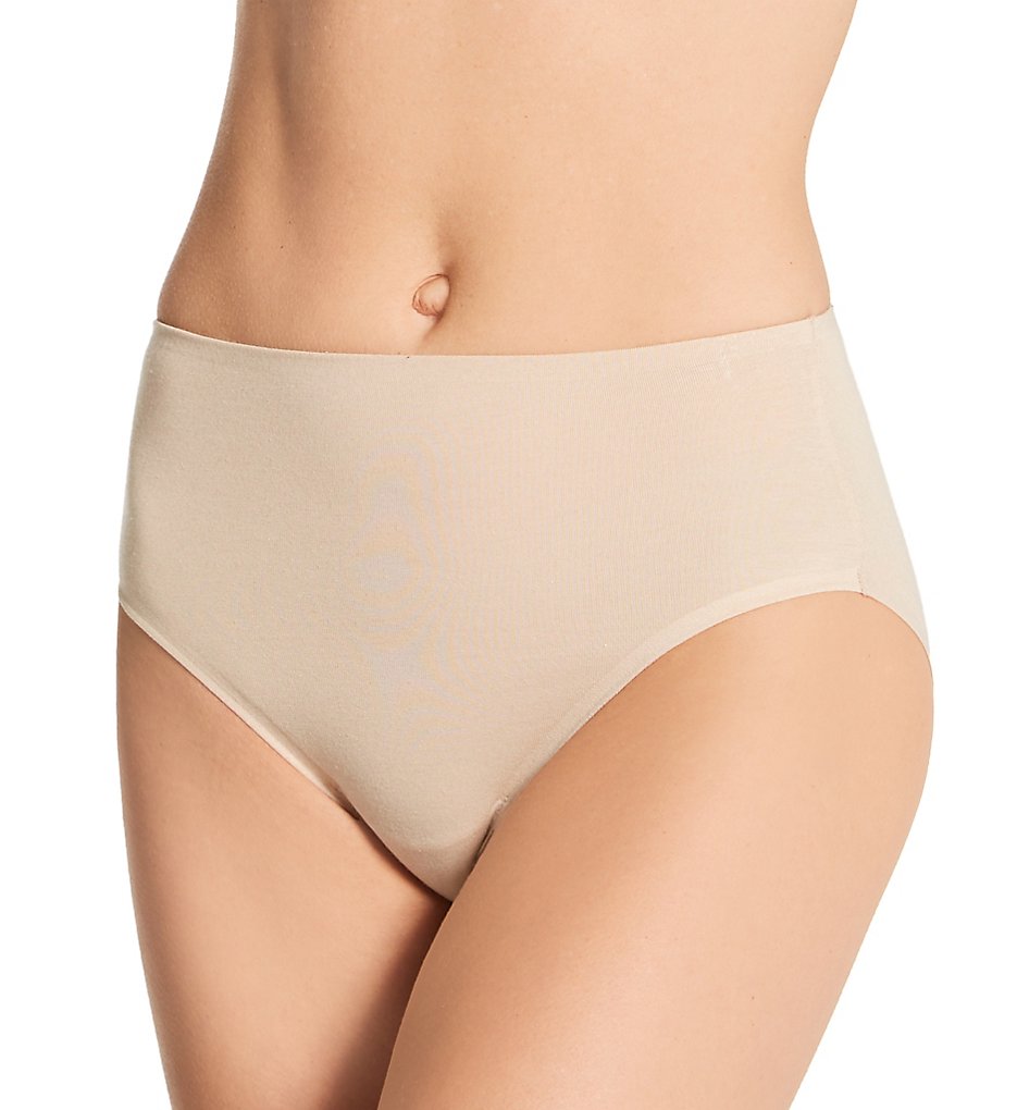 TC Fine Intimates - TC Fine Intimates A4-144 Cotton Modal Hi Cut Brief Panty (Warm Beige XL)