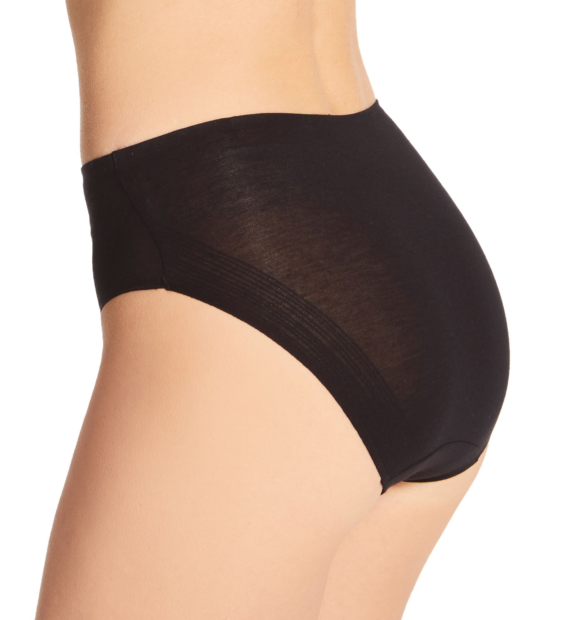 TC Fine Intimates Cotton Modal Hi Cut Brief Panty Black M  - Image 2