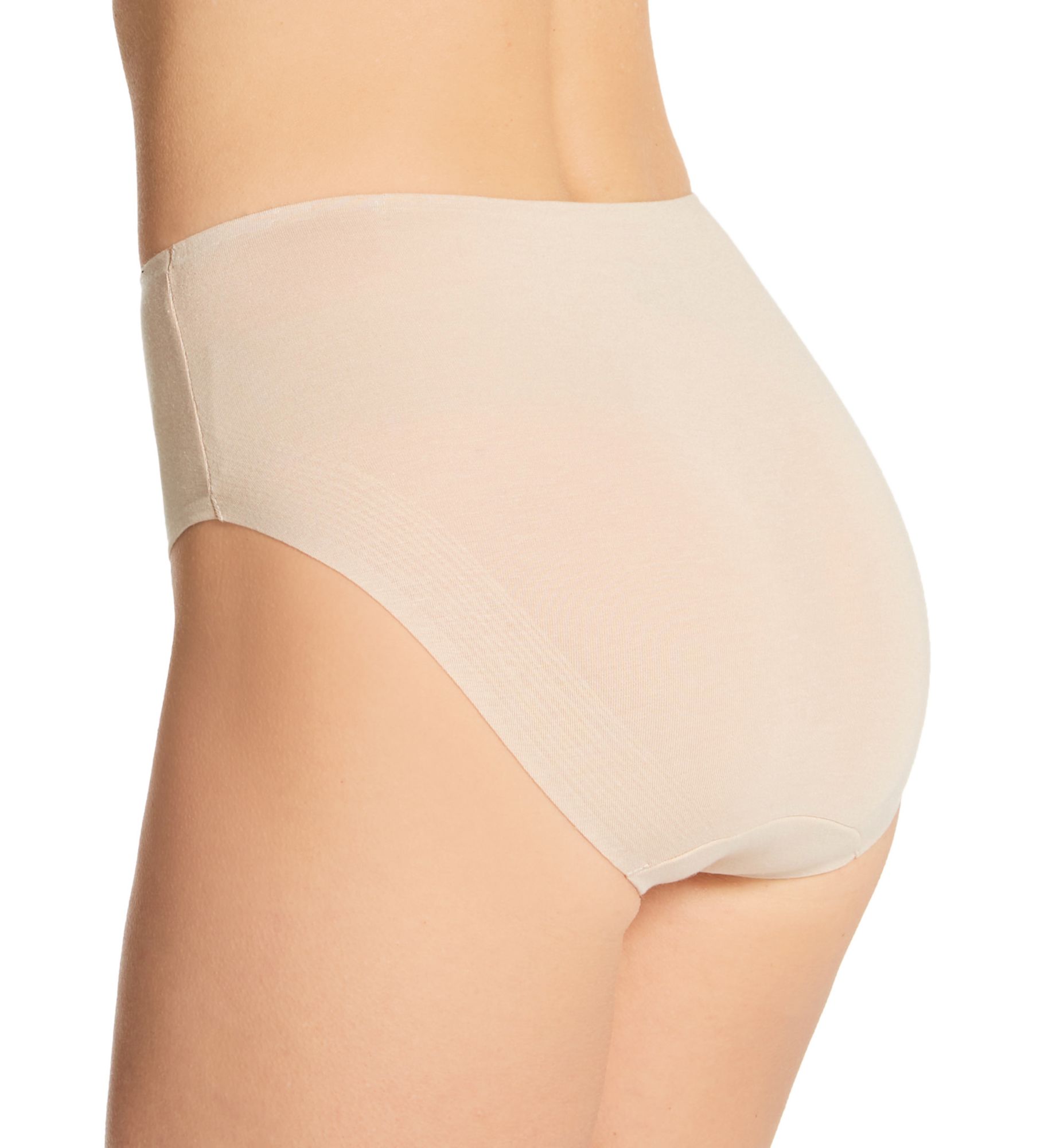 TC Fine Intimates Cotton Modal Hi Cut Brief Panty Warm Beige M  - Image 2